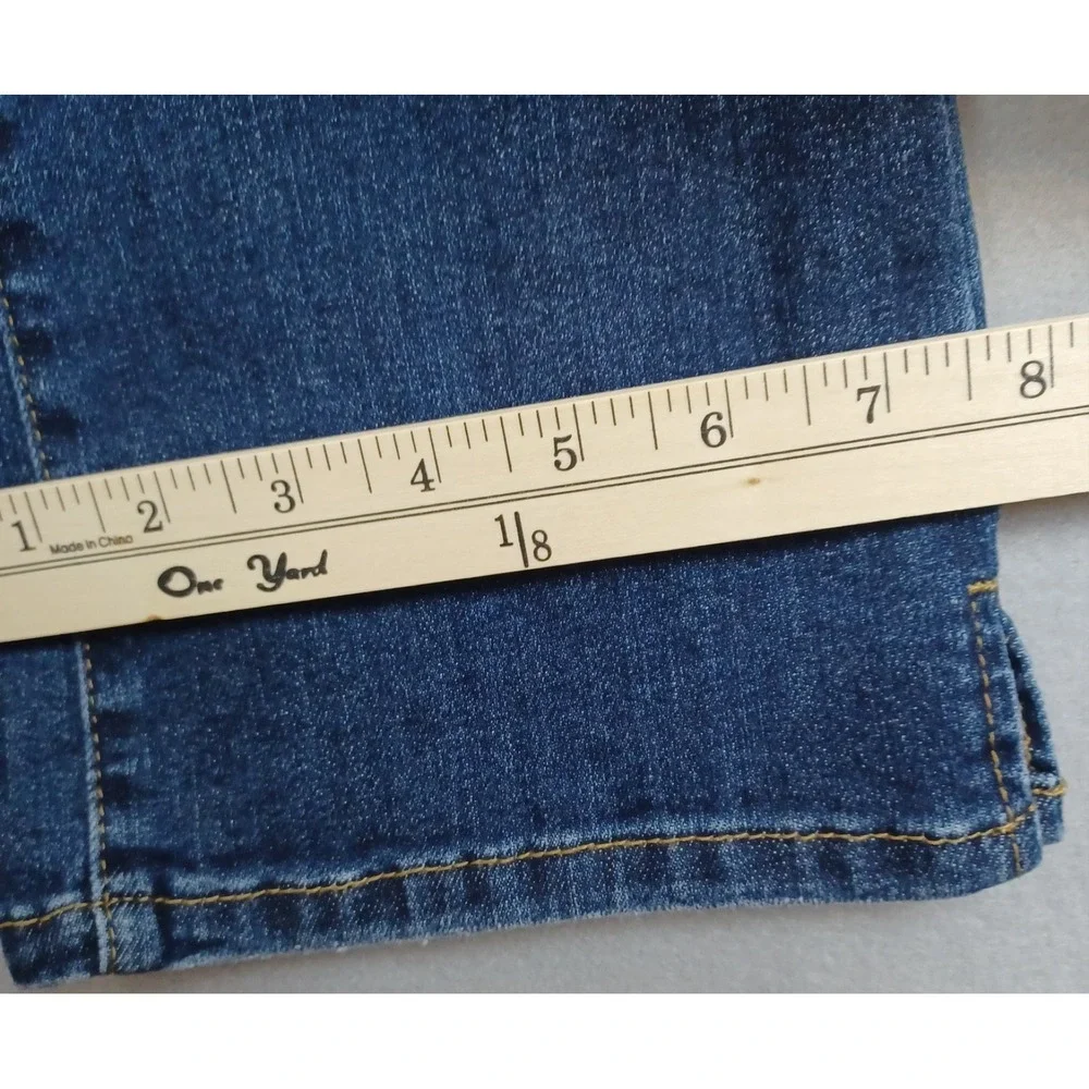 Judy Blue Slim Bootcut Jeans Womens 3/26 Blue Distressed Split Hem High Rise